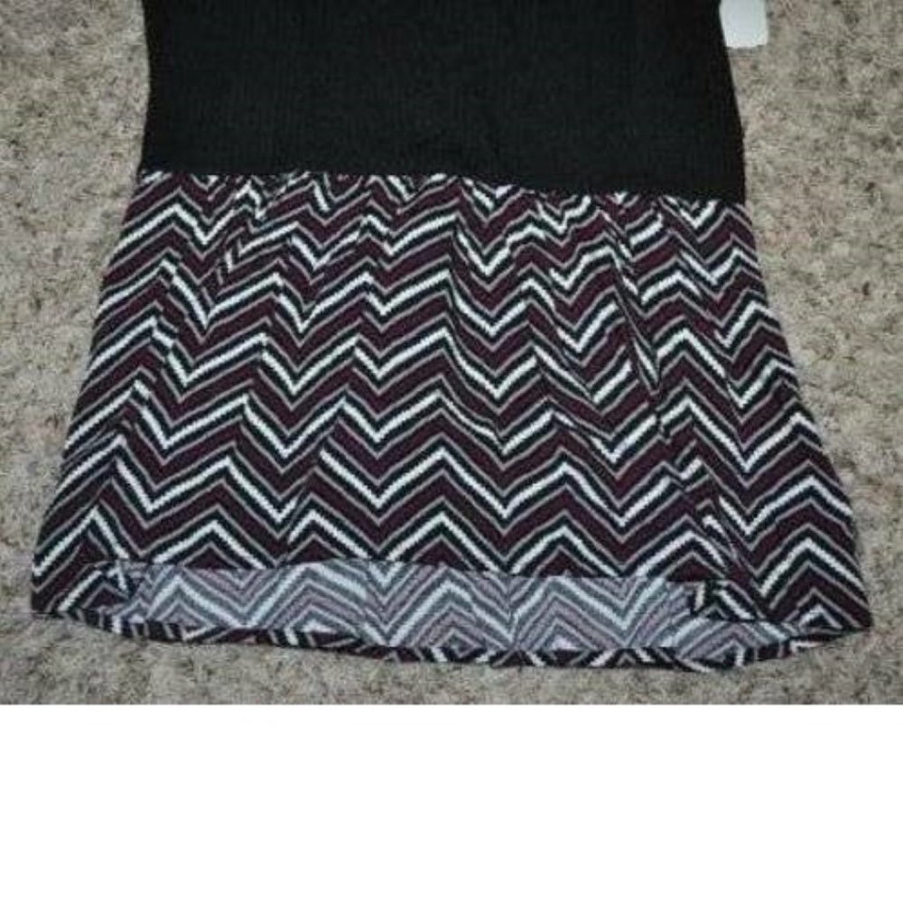 Candies Tunic Jr L Black Sleeveless Peplum High Neck Stretch Ribbed Teen Girls - Picture 3 of 5